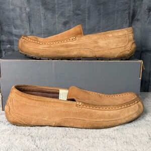 UGG Ascot Suede Slippers Chestnut Men 11 Loafer Moccasin 1003419